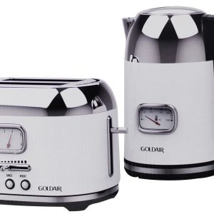 Goldair Retro Gauged 2 Slice Toaster & 1.7L Electric Kettle GRBS200