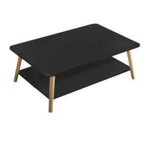 2 Tier Rectangular Wooden Coffee Modern Table