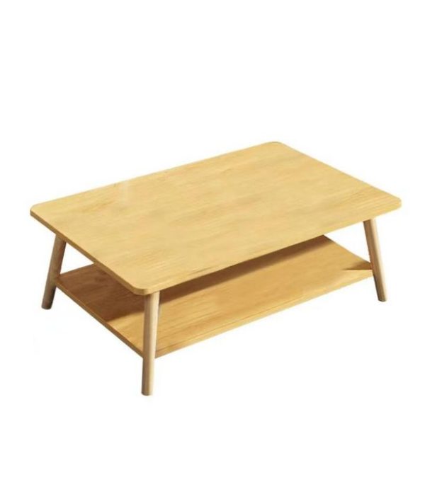 2 Tier Rectangular Wooden Coffee Modern Table - Image 4