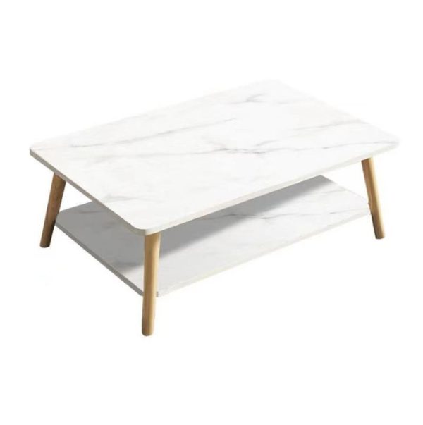 2 Tier Rectangular Wooden Coffee Modern Table - Image 6