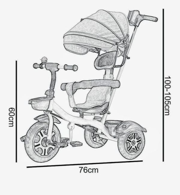 3 in 1 Baby Travel Stroller with Canopy - Image 8