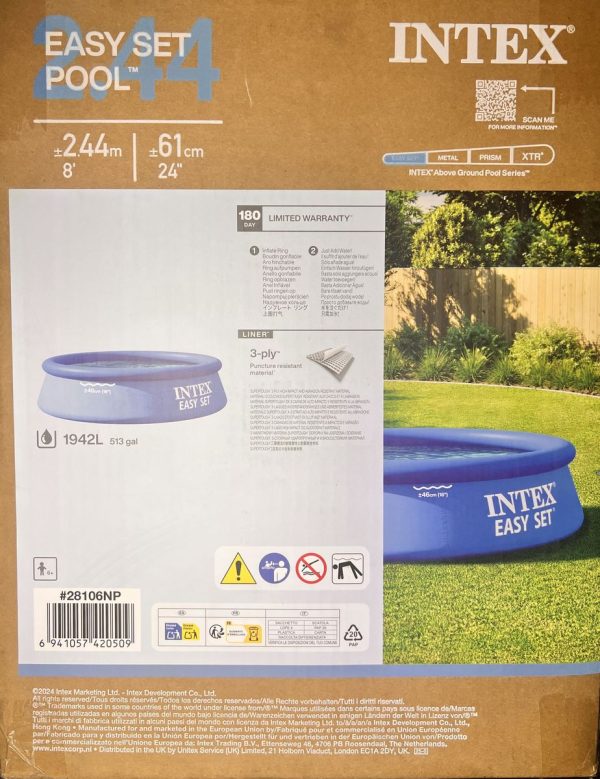 Intex 244cm x 61 cm Round Easy Set Inflatable Outdoor Swimming Pool - Image 5