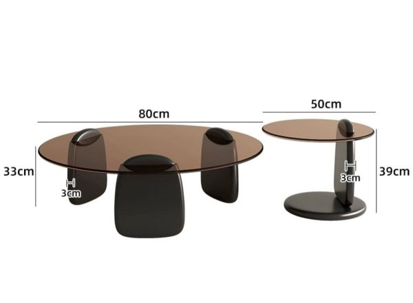 Nesting Glass Round Coffee Tablee 166 - Image 6